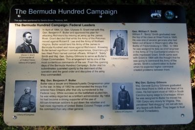 The Bermuda Hundred Campaign-Federal Leaders Marker image. Click for full size.