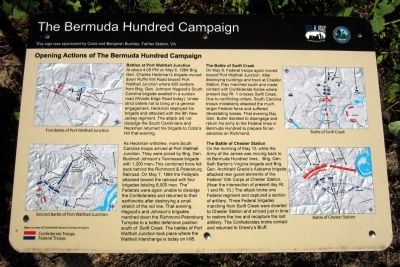 Opening Actions of the Bermuda Hundred Campaign Marker. Click for full size. Opening Actions of the Bermuda Hundred Campaign Marker image. Click for full size.