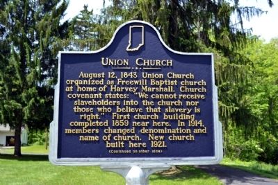 Union Church Marker. Click for full size. Union Church Marker image. Click for full size.