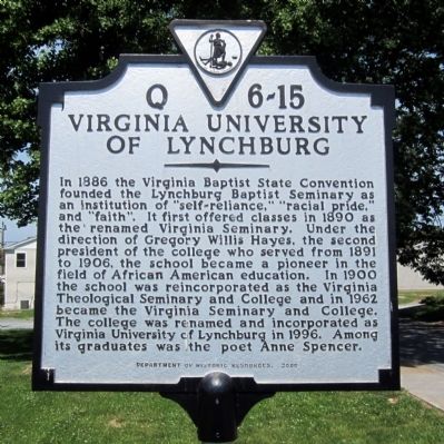 Virginia University of Lynchburg Marker image. Click for full size.