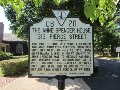 The Anne Spencer House Marker image. Click for full size.