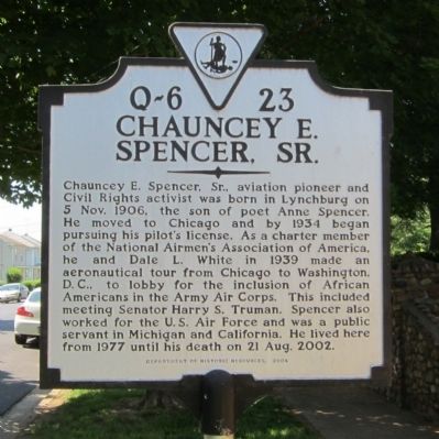 Chauncey E. Spencer, Sr. Marker image. Click for full size.