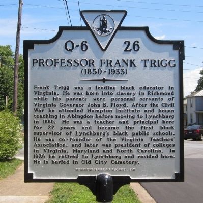 Professor Frank Trigg Marker image. Click for full size.