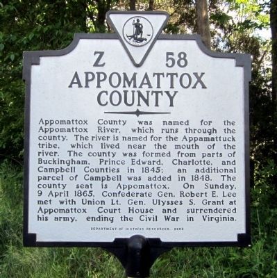 Appomattox County Marker image. Click for full size.