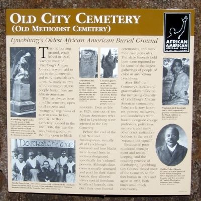 Old City Cemetery Marker. Click for full size. Old City Cemetery Marker image. Click for full size.