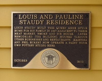 Louis and Pauline Staudy Residence Marker image. Click for full size.