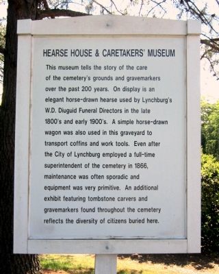 Hearse House & Caretakers' Museum Marker image. Click for full size.