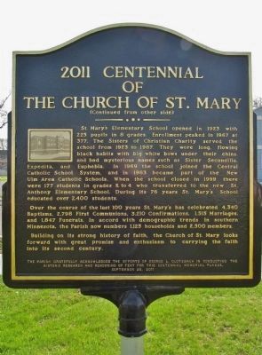 2011 Centennial of The Church of St. Mary Marker image. Click for full size.