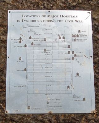 Location of major hospitals in Lynchburg during the Civil War image. Click for full size.