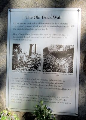 The Old Brick Wall Marker. Click for full size. The Old Brick Wall Marker image. Click for full size.