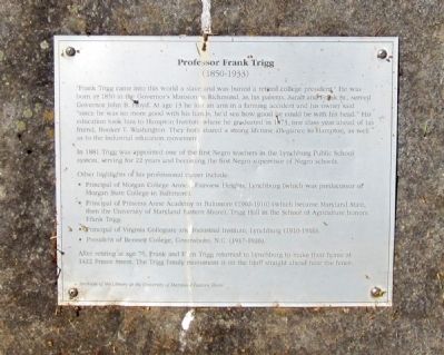 Professor Frank Trigg Marker image. Click for full size.