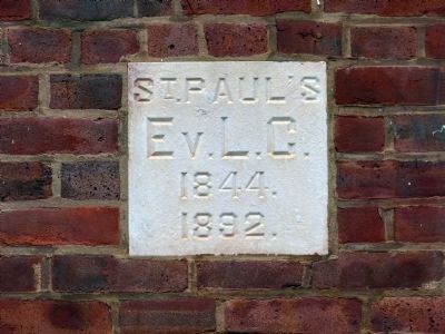 Saint Paul�s Evangelical Lutheran Chruch<br>1844<br>1892 image. Click for full size.