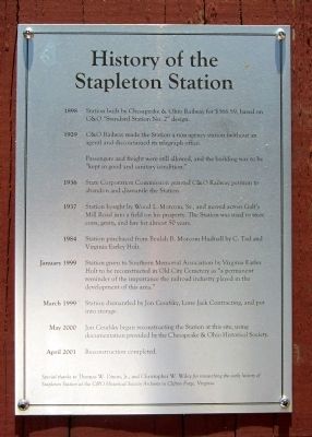 History of the Stapleton Station Marker image. Click for full size.