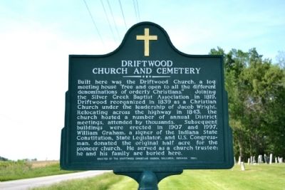 Driftwood Church and Cemetery Marker image. Click for full size.