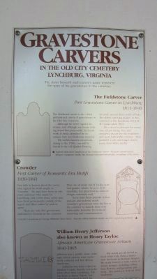 Gravestone Carvers Marker (top) image. Click for full size.
