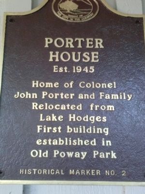 Porter House Marker image. Click for full size.