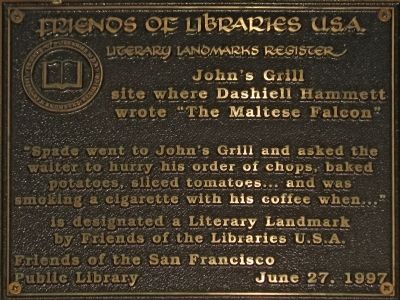John's Grill Marker. Click for full size. John's Grill Marker image. Click for full size.