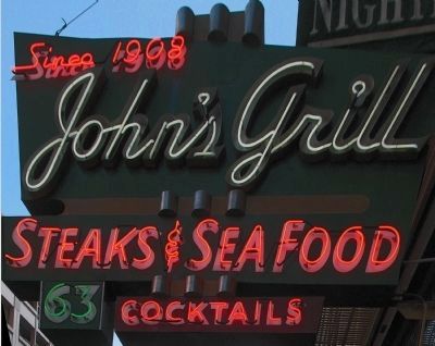 Since 1908<br>John's Grill<br>Steaks & Seafood Cocktails. Click for full size. Since 1908<br>John's Grill<br>Steaks & Seafood Cocktails image. Click for full size.