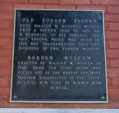 Old Borden Tavern / Borden Museum Marker image. Click for full size.