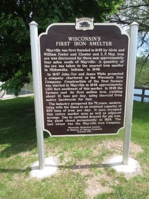 Wisconsins First Iron Smelter Marker image. Click for full size.