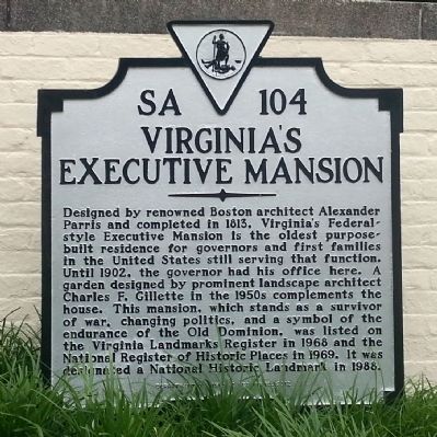 Virginias Executive Mansion Marker image. Click for full size.