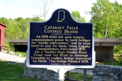 Cataract Falls Covered Bridge Marker image. Click for full size.