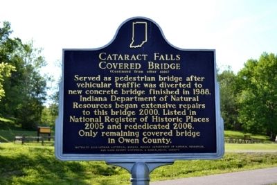 Cataract Falls Covered Bridge Marker image. Click for full size.