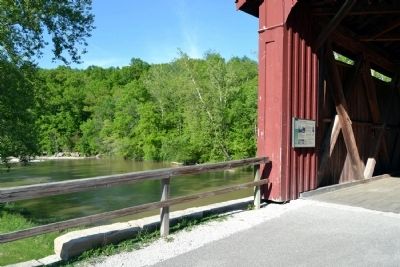Marker in Cataract Covered Bridge image. Click for full size.