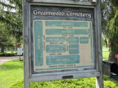 Greenwood Cemetery Map Sign image. Click for full size.