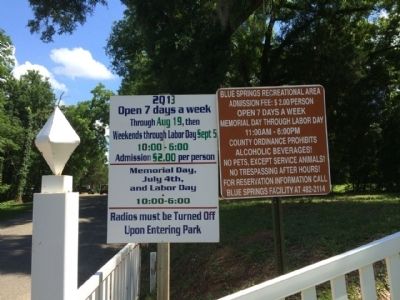 Location of marker - Blue Springs Recreation Area. Click for full size. Location of marker - Blue Springs Recreation Area image. Click for full size.