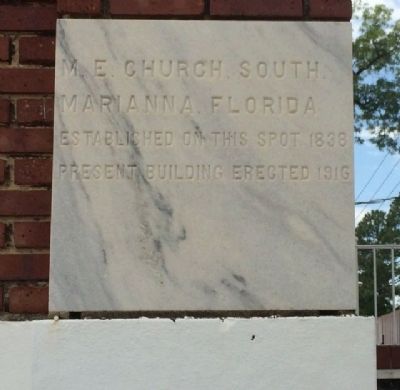 First United Methodist Church cornerstone image. Click for full size.