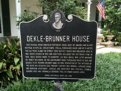 Dekle-Brunner House Marker image. Click for full size.