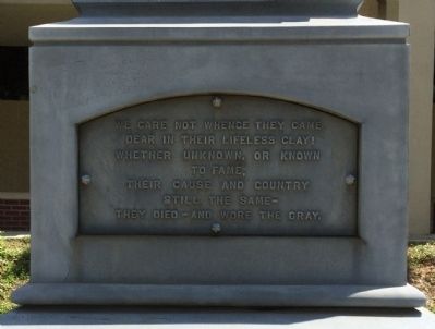Confederate Soldiers Monument Marker - North Panel image. Click for full size.