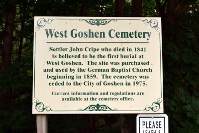 West Goshen Cemetery Marker image. Click for full size.