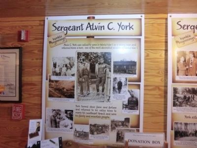 Sgt. Alvin C. York poster inside Visitor Center image. Click for full size.