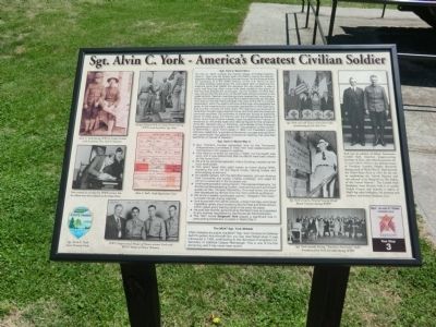 Sgt. Alvin C. York - America's Greatest Civilian Soldier Marker image. Click for full size.