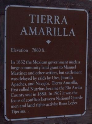 Tierra Amarilla Marker. Click for full size. Tierra Amarilla Marker image. Click for full size.