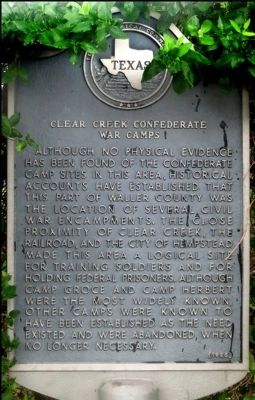 Clear Creek Confederate War Camps Marker image. Click for full size.