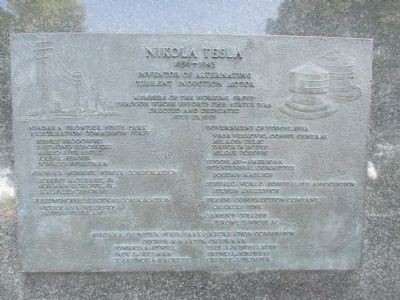 Tesla Statue Plaque image. Click for full size.