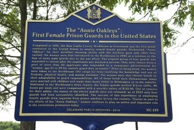 The "Annie Oakleys": First Female Prison Guards in the United States Marker image. Click for full size.