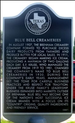 Blue Bell Creameries Marker image. Click for full size.