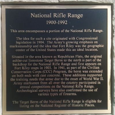 National Rifle Range Marker Plaque image. Click for full size.