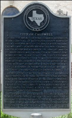 	City of Caldwell Marker image. Click for full size.