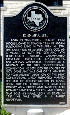 John Mitchell Marker image. Click for full size.