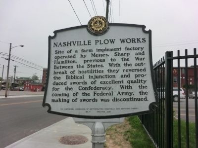 Nashville Plow Works Marker image. Click for full size.