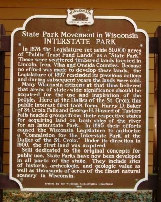 State Park Movement in Wisconsin Marker image. Click for full size.