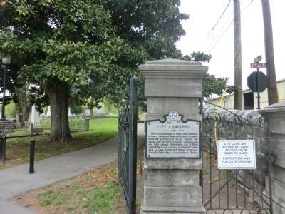 City Cemetery Marker at the Entrance image. Click for full size.