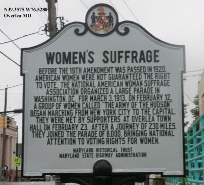 Women's Suffrage Marker image. Click for full size.