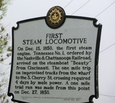 First Steam Locomotive Marker - old marker image. Click for full size.