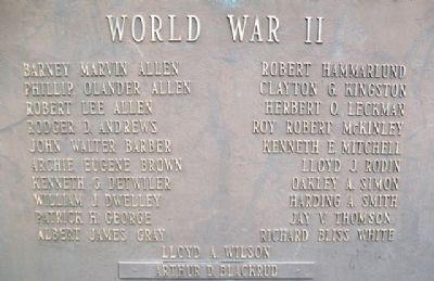 War Memorial WWII Honor Roll image. Click for full size.